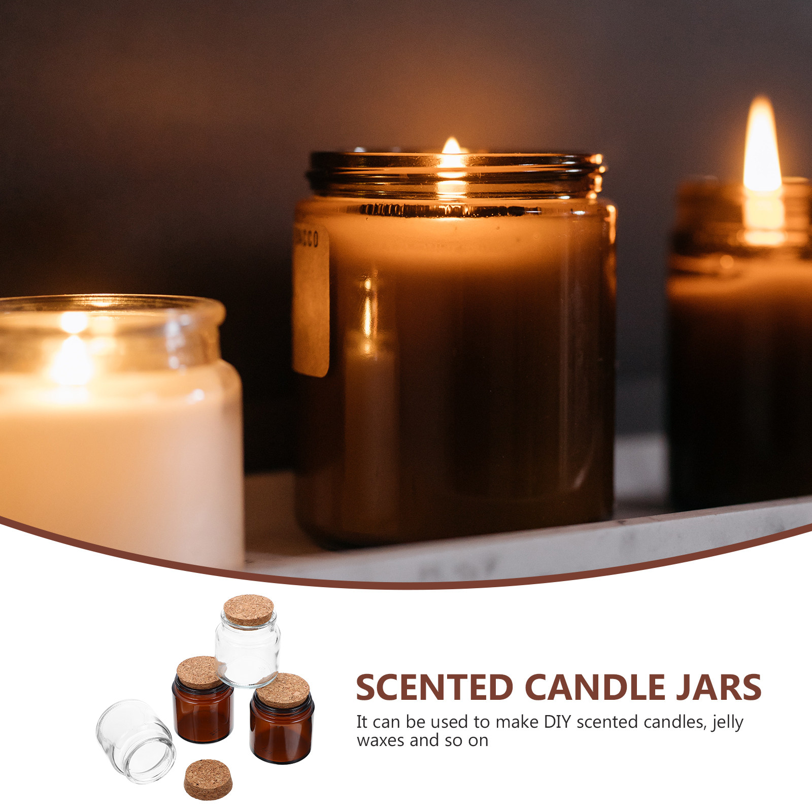 Candle Supplies Glass Jars - 4Pcs Jar for Making Candles Empty