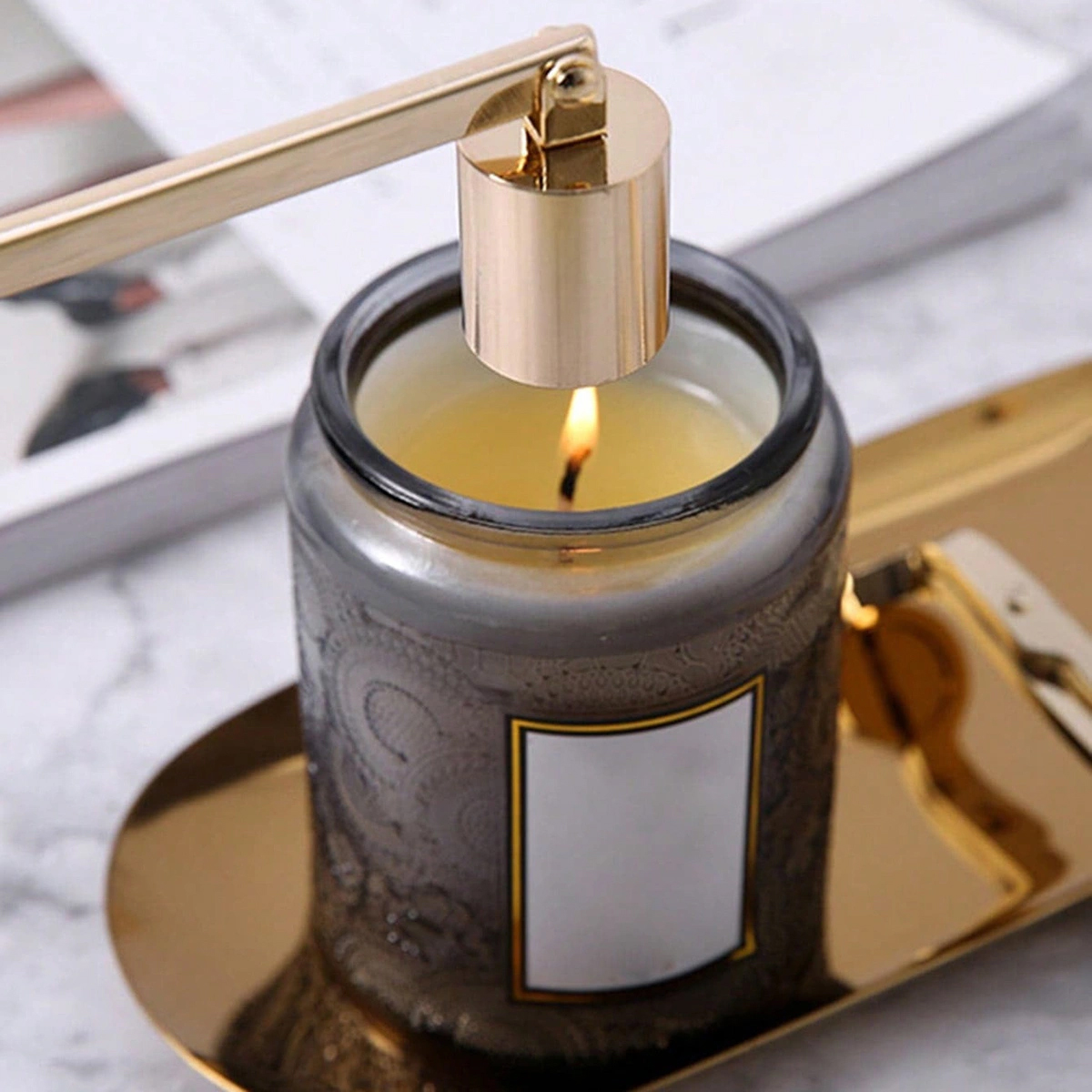 Wick Dipper Tool - 1pc-Round Shape Stainless Steel Candle Desk