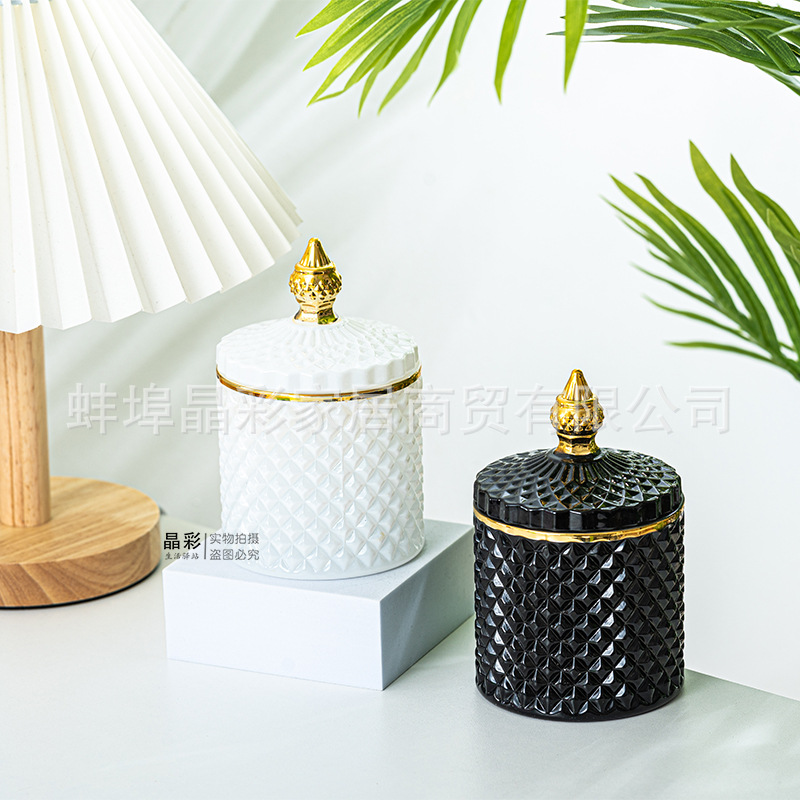 Stained Glass Storage Jar with - Candle Supplies Glass Jars ulasan dan harga
