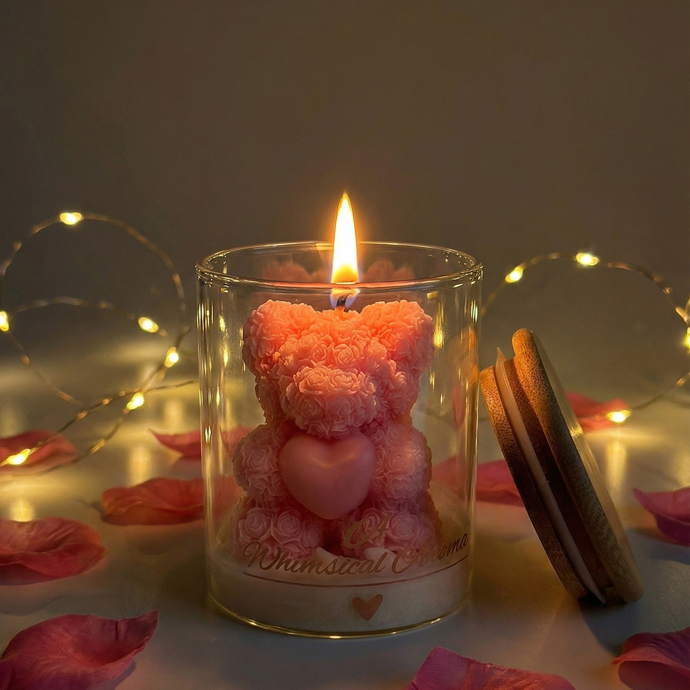 Rose Bear Candle Soy Wax Glass - Candle Supplies Glass Jars ulasan dan harga
