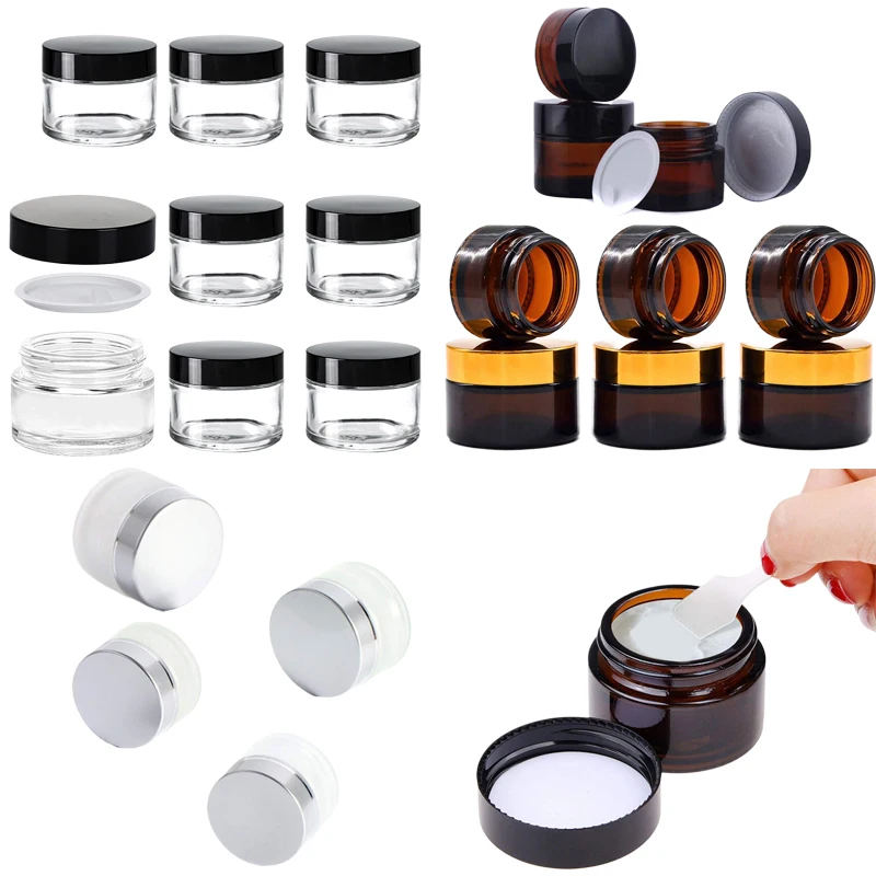 5Pcs 5g-100g Mini Amber Round  - Candle Supplies Glass Jars ulasan dan harga