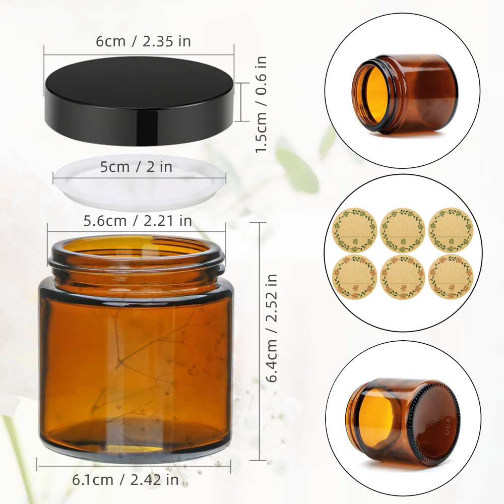 Glass Candle Jars, 4oz Amber R - Candle Supplies Glass Jars ulasan dan harga