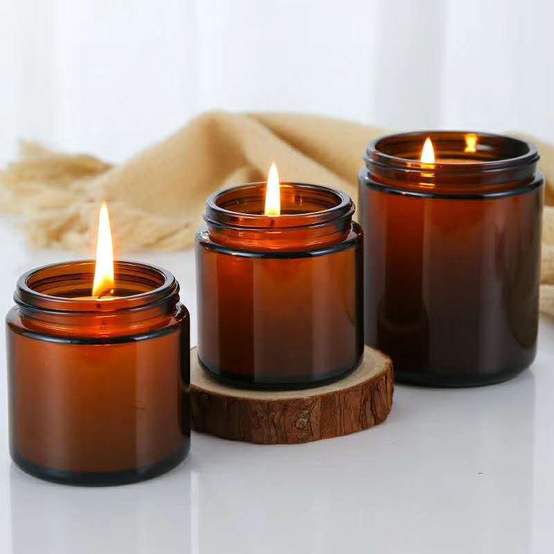 Glass Candle Jars, 4oz Amber R - Candle Supplies Glass Jars ulasan dan harga