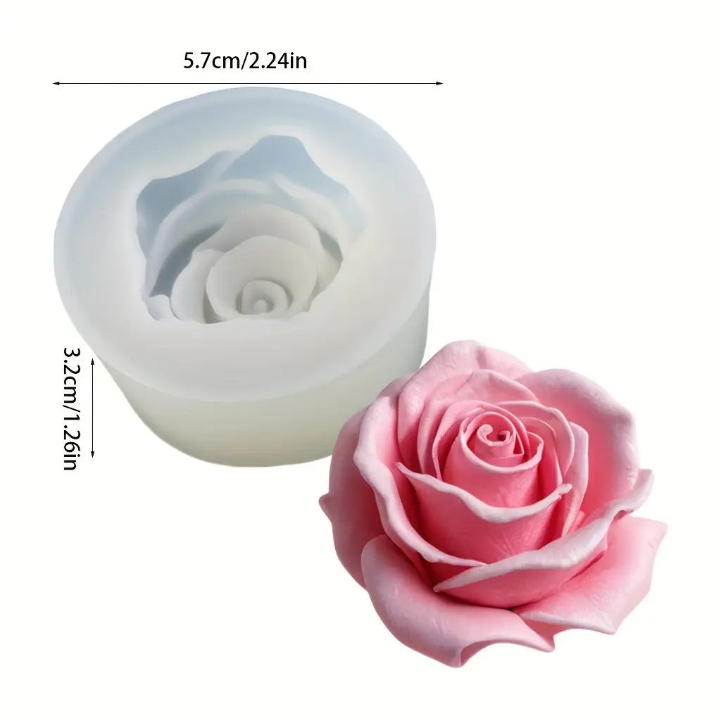 1 Rose Silicone Candle Mold -  - Candle Supplies Store ulasan dan harga