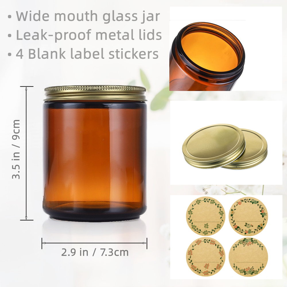 Empty Candle Jars, 8oz Amber G - Candle Supplies Glass Jars ulasan dan harga