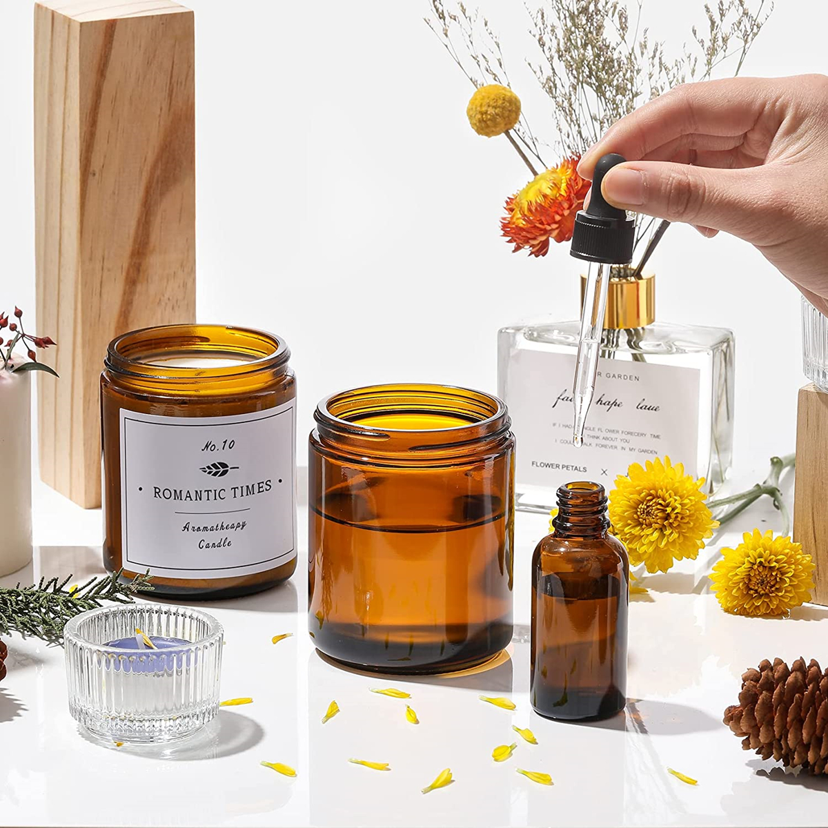 Empty Candle Jars, 8oz Amber G - Candle Supplies Glass Jars ulasan dan harga