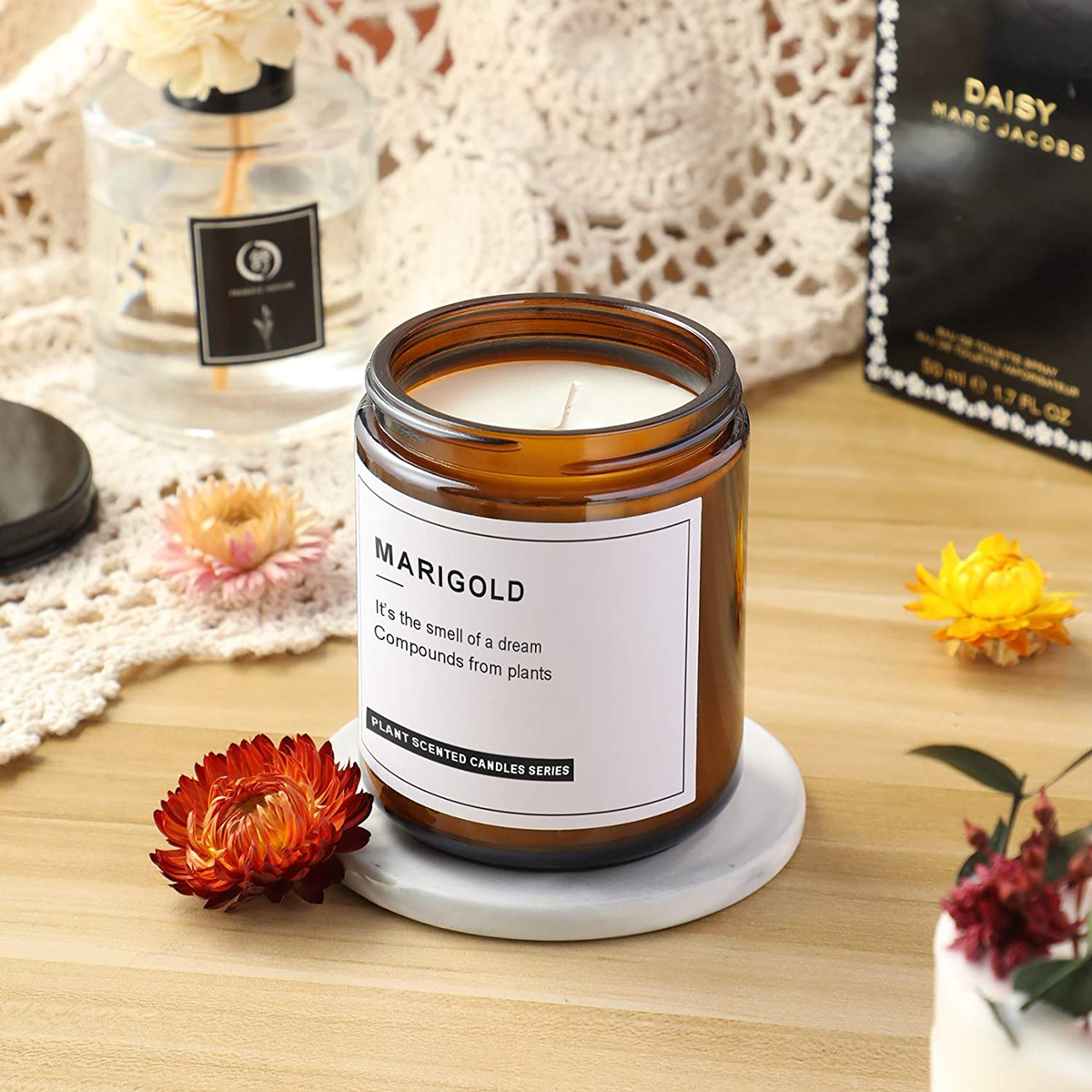 Empty Candle Jars, 8oz Amber G - Candle Supplies Glass Jars ulasan dan harga