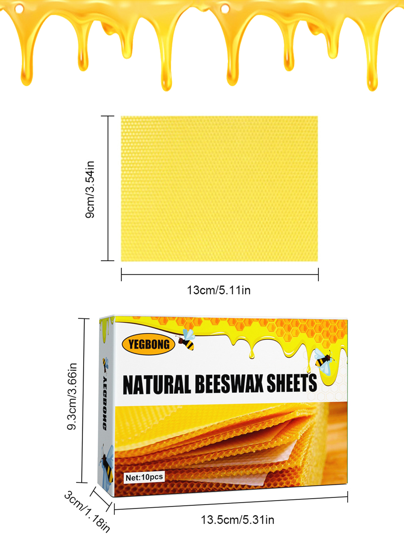 10Pcs Natural Honeycomb Bee Wa - Candle Making Supplies For Beginners ulasan dan harga