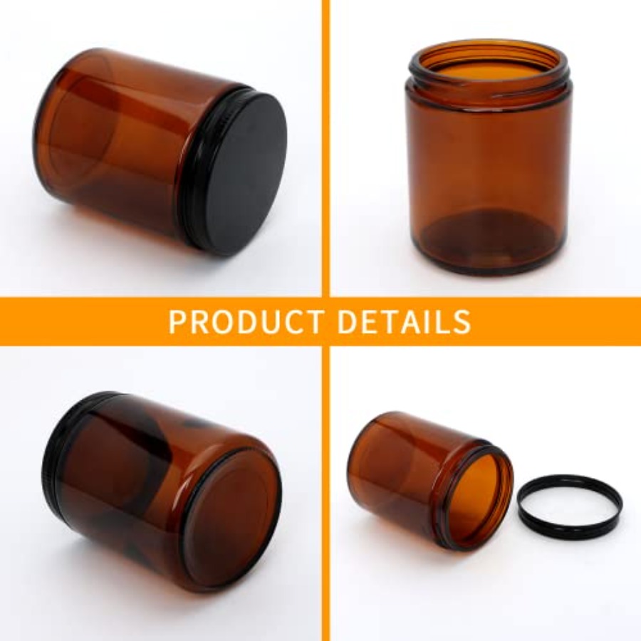 8oz Amber Candle Jars Set of 3 - Candle Supplies Glass Jars ulasan dan harga