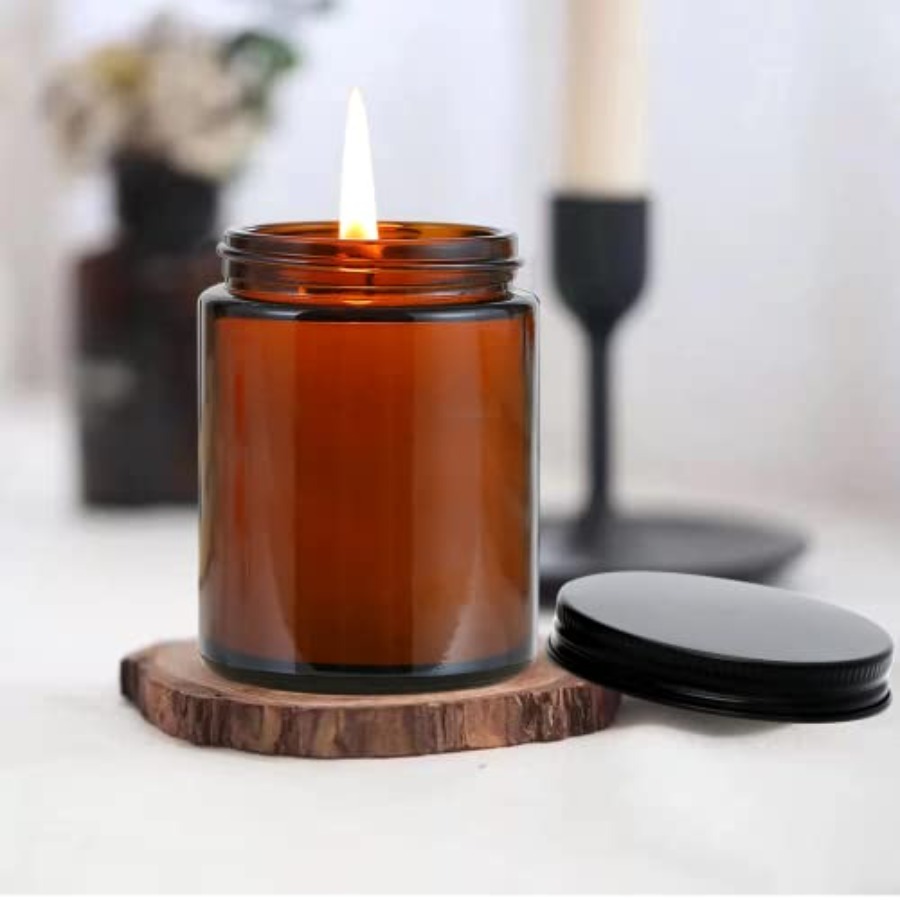8oz Amber Candle Jars Set of 3 - Candle Supplies Glass Jars ulasan dan harga