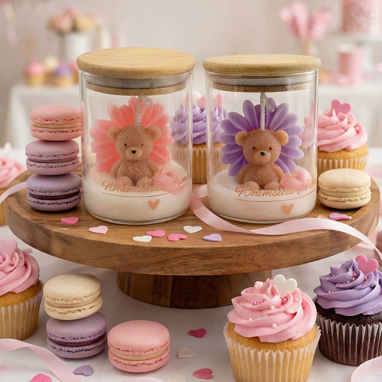 Teddy Bear Flower Candle in Gl - Candle Supplies Glass Jars ulasan dan harga