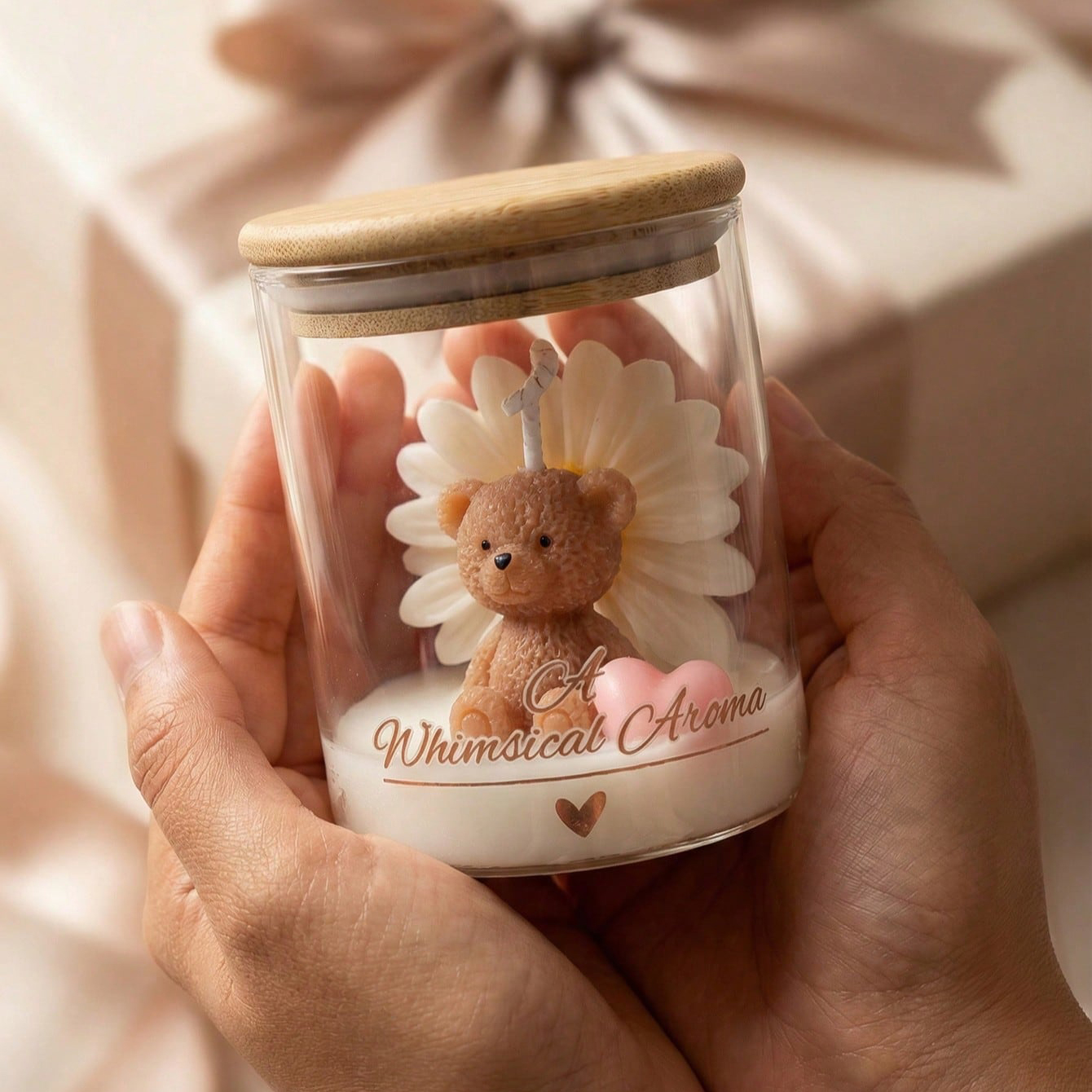 Teddy Bear Flower Candle in Gl - Candle Supplies Glass Jars ulasan dan harga